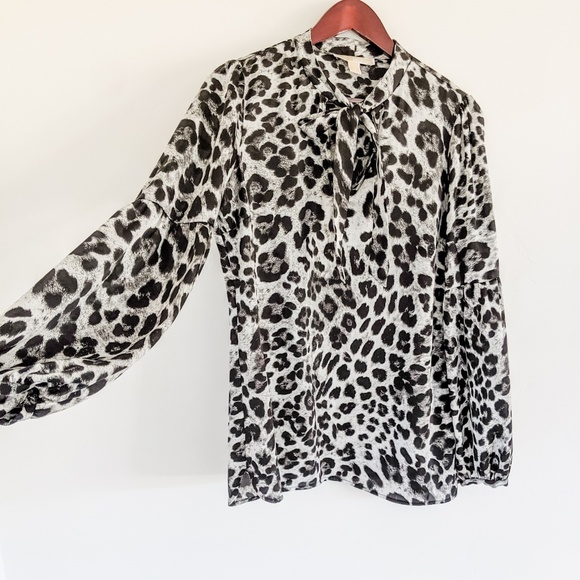 Michael Kors black and white leopard blouse - Picture 2 of 4